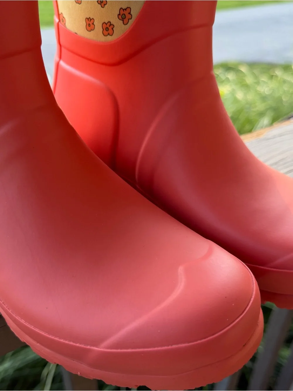 Brand New Hunter Coral & Mint Floral Tall Rain Boots